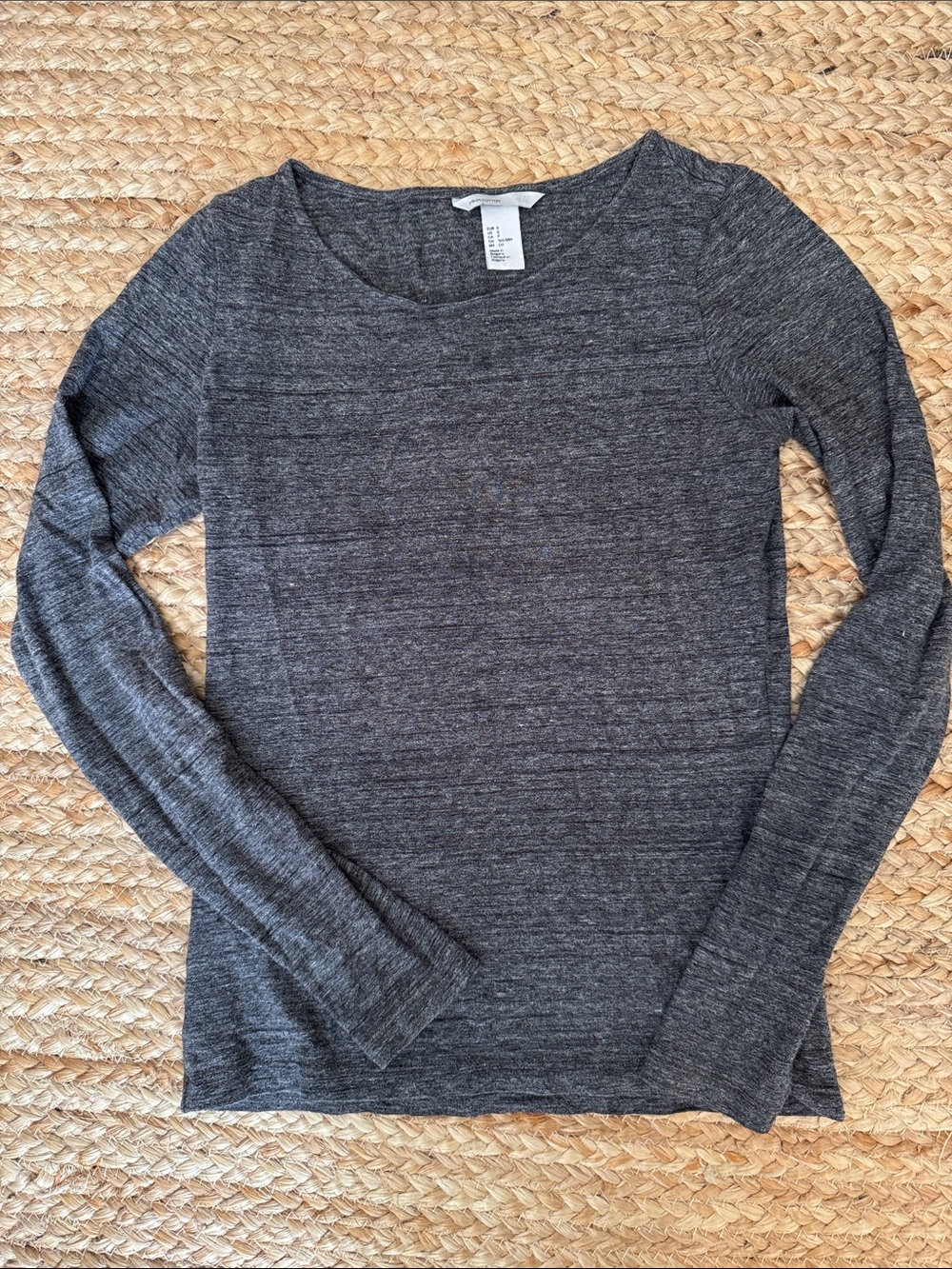 H&M Long Sleeve Scoop Neck Top - Charcoal